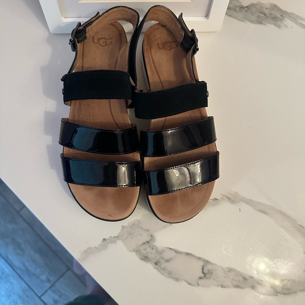 UGG Women's Black Patent Sandals